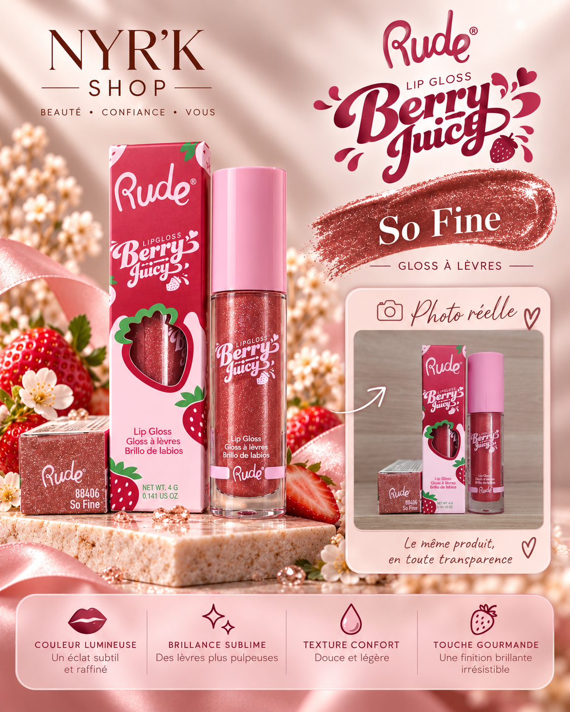 Rude Berry Juicy Lip gloss