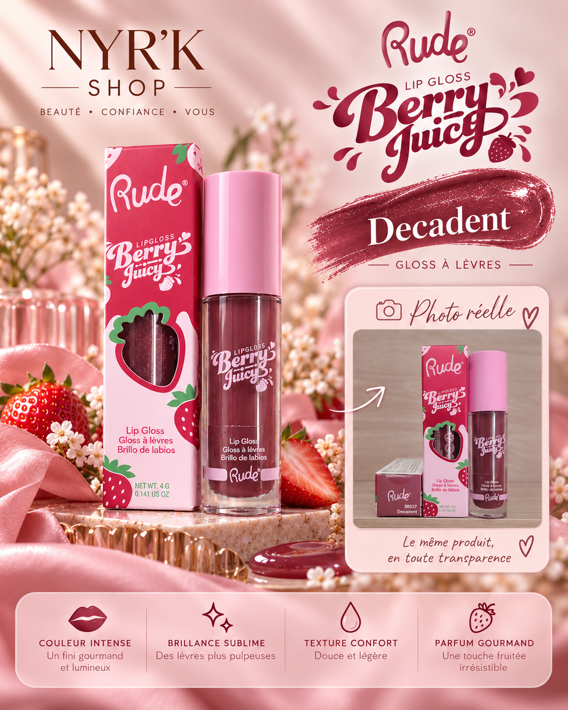 Rude Berry Juicy Lip gloss