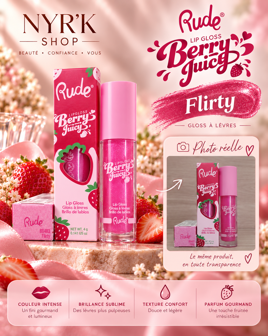 Rude Berry Juicy Lip gloss